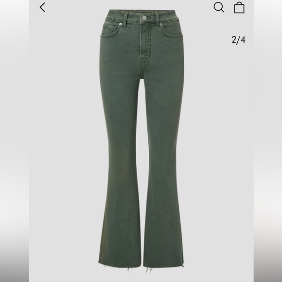 Veronica Beard Carson Flared Raw Hem Ankle Jeans in Green Size 25 - Picture 8 of 14